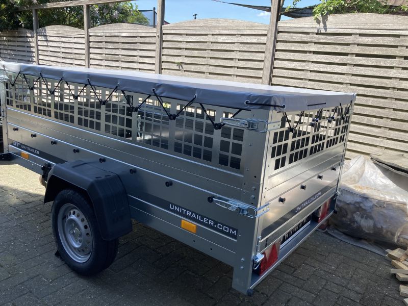 Pkw-Anhänger GARDEN TRAILER 230 KIPP mit Laubgitteraufsatz, Stützrad, Flachplane und Planenträgern