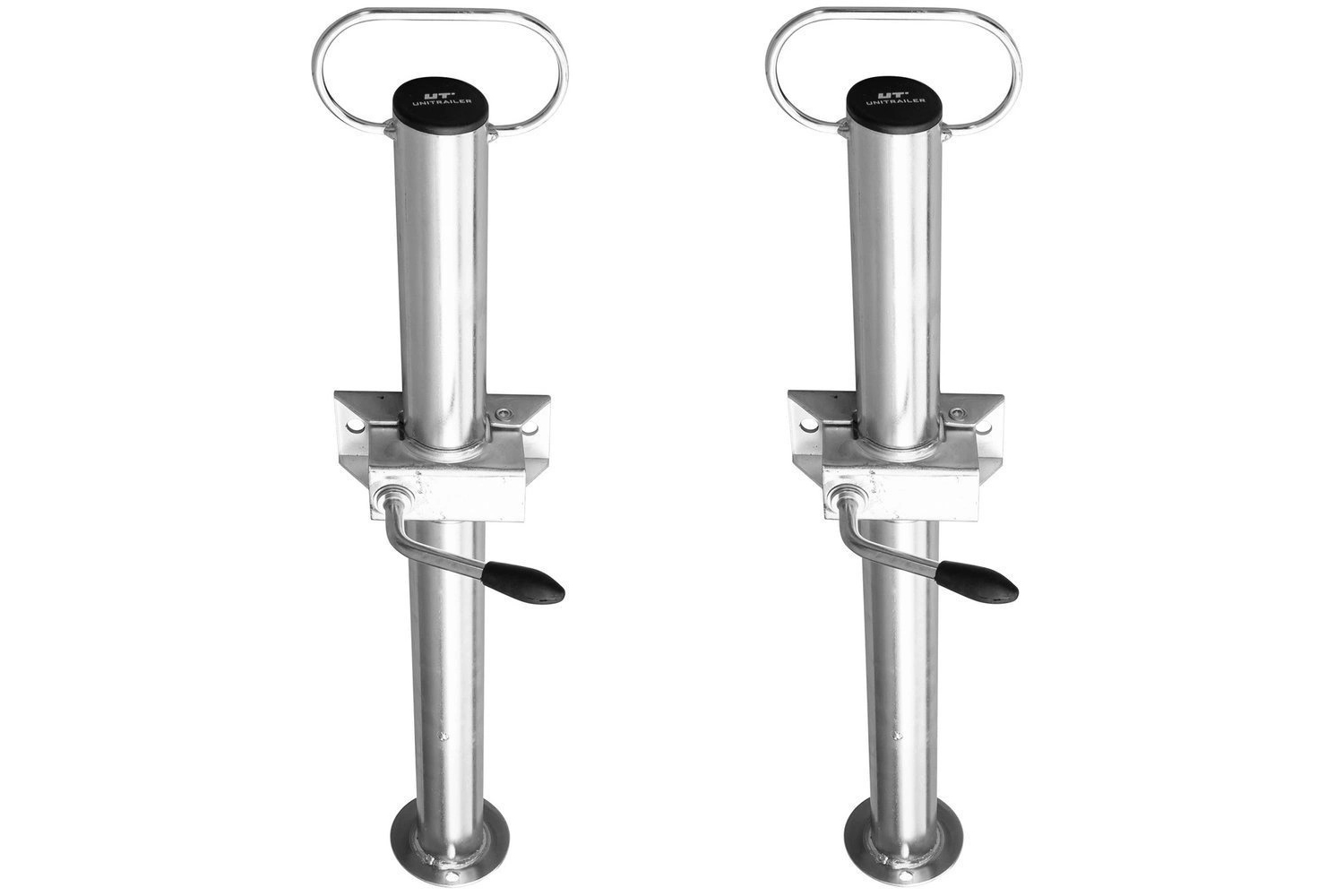 silberne Anhängerstützen auf weißem Hintergrund