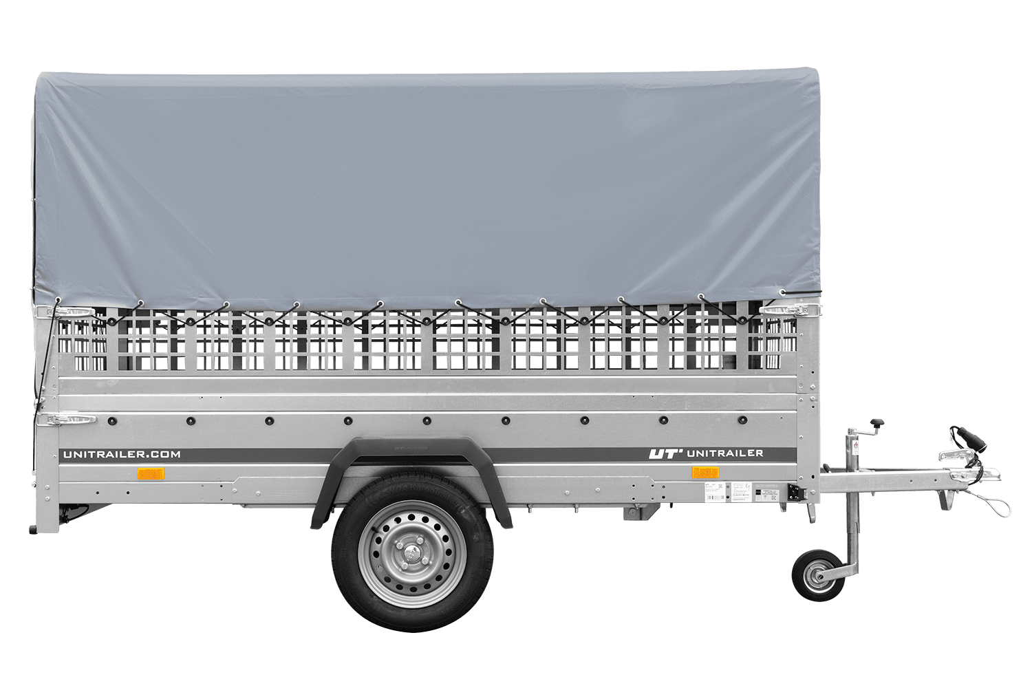 1AchsAnhänger GARDEN TRAILER 264 KIPP mit Laubgitteraufsatz, grauer