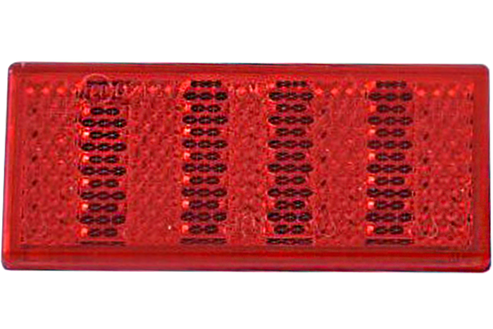 Roter Reflektor 76x34 mm mit Klebeband