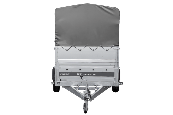 Autotransportanhänger 264x125 UNITRAILER FORCE 264 KIPP mit BIS-Seitenwänden, H-800-Rahmen und grauer Plane