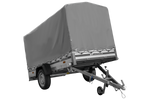 Autoanhänger mit Aluminiumseitenwänden 264x125 Unitrailer Garden 264 KIPP ALU mit H-1100 Rahmen und grauer Plane