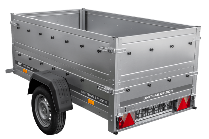 Gartenanhänger 200 KIPP mit Stützrad und zusätzlichen Bordwänden