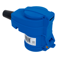 MANTES 2P+E abgewinkelter CEE-Stecker mit zusätzlicher Steckdose 16A 230V