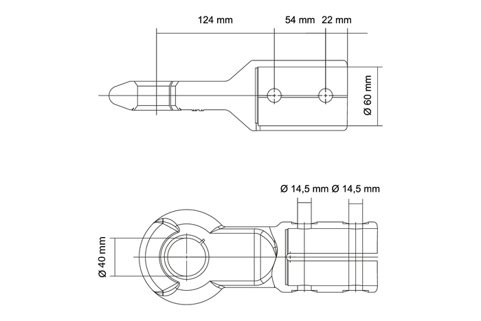 KNOTT KK6220S Ösenkupplung für 3500 kg Anhänger mit 60mm Rohrdeichsel