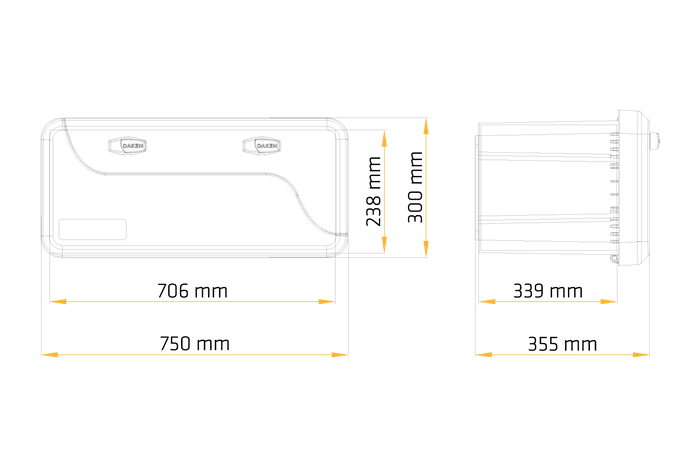 DAKEN 82203 BLACKIT Werkzeugkasten 750x300x355mm 50,6l