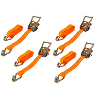 Satz aus vier UNITRAILER 12m/35mm/2t orangefarbenen Transportgurten mit Spannvorrichtung