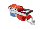 Satz aus vier roten UNITRAILER 4m/50mm/5t Transportgurten mit Spannvorrichtung