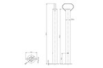 KNOTT KK12581 feste Stütze für 150 kg Anhänger 48 mm 600 mm