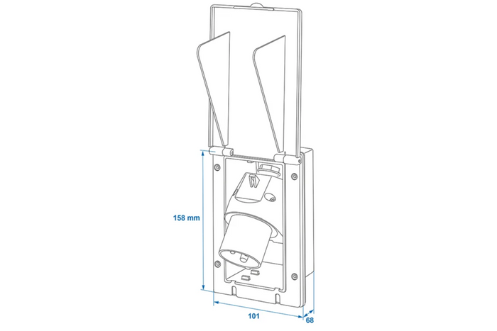 CEE ProPlus 373505BK Außensteckdose, 160 × 100 mm, schwarz