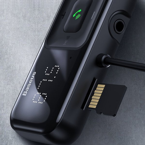 FM-Transmitter BASEUS T Typ S-16 Bluetooth 5.0 MP3 + Kfz-Ladegerät 2x USB