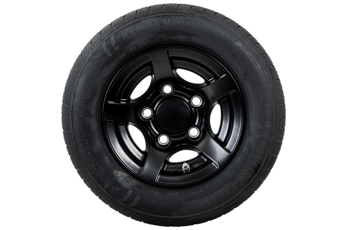 Verstärktes Rad für Anhänger KENDA REIFEN 195/55 R10C 98/96N ALUMINIUMFELGE STARCO schwarz 6Jx10"H2 5x112 ET:-4