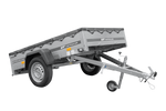 PKW-Anhänger 200x125 UNITRAILER GARDEN 201 KIPP mit grauer Flachplane und Flachplanenträger