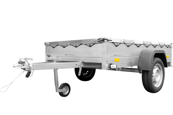 Anhänger Kipper Garden Trailer 230 KIPP [230 cm x 125 cm] mit Flachplane und Stützrad 750 kg