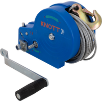 OUTLET Manuelle Seilwinde für Anhänger KNOTT 1135kg mit Stahlseil