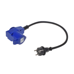 Adapter mit Schuko-Stecker für CEE-Winkelstecker + Schuko-Buchse, Proplus 373528 Kabel 40 cm