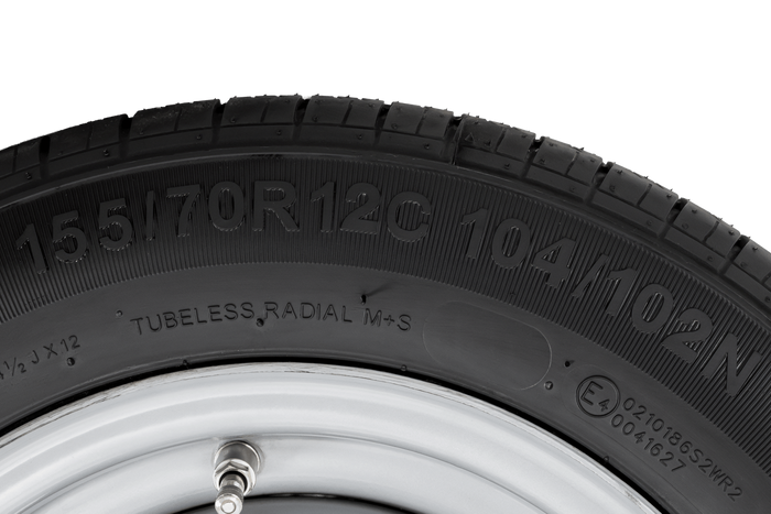 Verstärktes Rad für Anhänger REIFEN KENDA 155/70 R12C 104/102N KENDA RIM 4,5Jx12"H2 5x112 ET:20