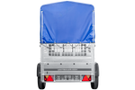 Leichter Anhänger 200x106 UNITRAILER GARDEN 200 KIPP mit Gitterwänden, H-800 Rahmen und blauer Plane