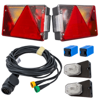Lichtset: ASPÖCK MULTIPOINT IV Rückleuchten + ASPÖCK FLEXIPOINT I Seitenmarkierungsleuchten + MANTES 5,2m 13PIN Kabelbaum