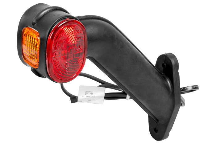 ASPÖCK SUPERPOINT II linke Positionsleuchte an einem Gummiarm mit seitlichem Kabel
