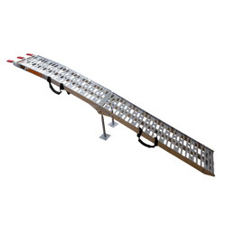 UNITRAILER ALR003 Klappbare Aluminiumrampe für Anhänger, 221 cm, 340 kg, mit Gurt und Stütze