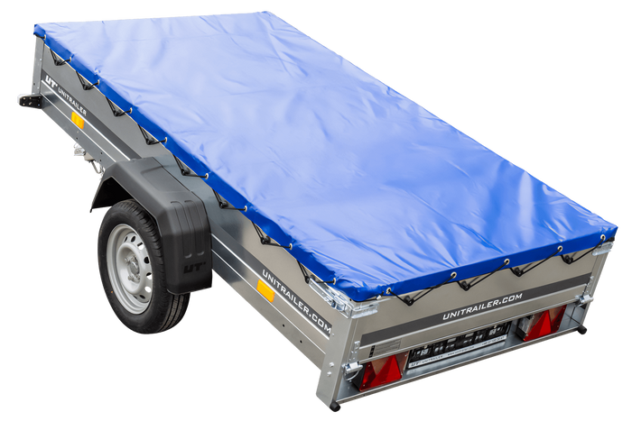 Stahl Anhänger mit Plane 750 kg GARDEN TRAILER 230 KIPP [mit Flachplane und Stützrad]