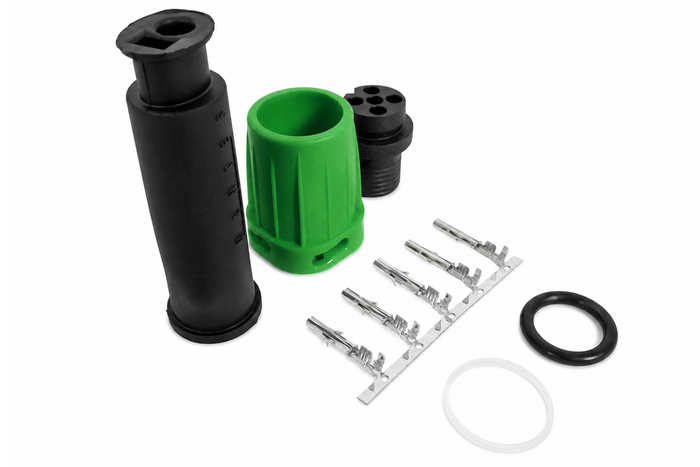 MANTES wasserdichter Stecker für Anhängerrückleuchten, Bajonett, 5-polig, grün, rechts