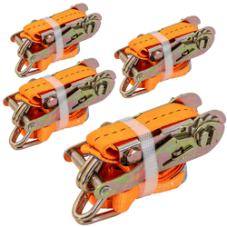 Set aus vier Spanngurten mit Ratsche UNITRAILER 3m/25mm/1t