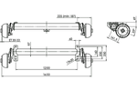 Gebremste AL-KO COMPACT Achse für schwere Anhänger und Autotransporter 1350kg 1200mm 1650mm 5x112