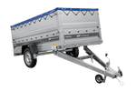 Leichter Anhänger 264x125 UNITRAILER FORCE 264 KIPP mit BIS-Seitenwänden, H-0-Rahmen und blauer Plane