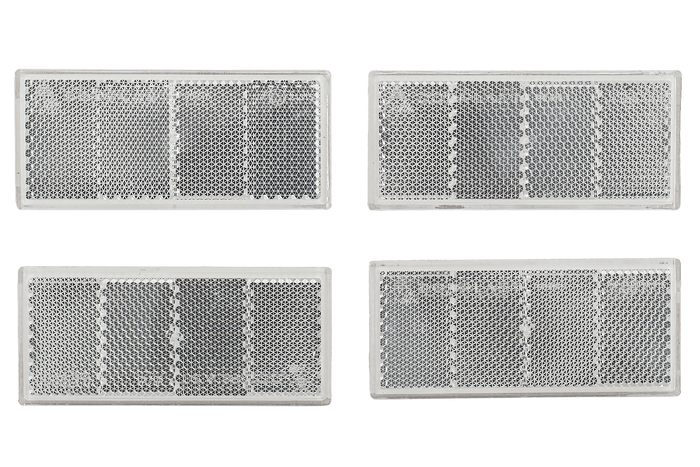 Rückstrahler-Set in weiß, 4-teilig für Pkw-Anhänger