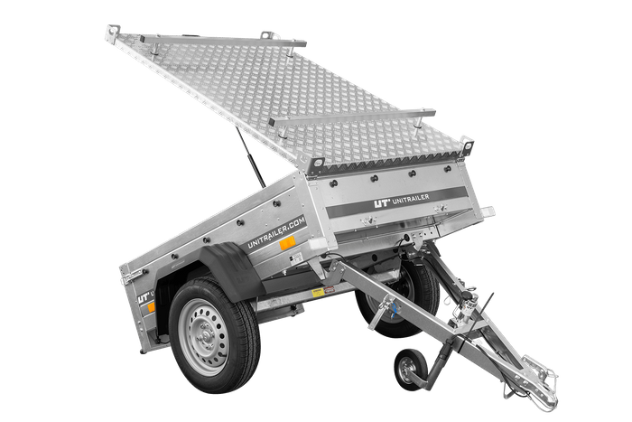 Einachsanhänger 750 kg 150x106 Garden Trailer 150 KIPP mit Alu-Deckel