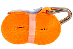 Satz aus vier UNITRAILER 5m/25mm/1t orangefarbenen Transportgurten mit Spannvorrichtung