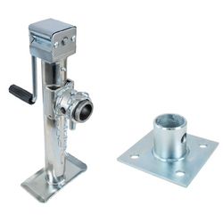 Ausziehbare Stütze mit UNITRAILER TJ5001+TJ5002A Adapter für 1300 kg Pritschenanhänger 364-614 mm