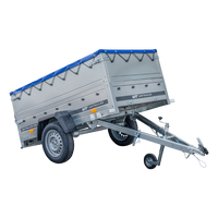 Kippbarer Pkw Anhänger GARDEN TRAILER 200 KIPP mit zusätzlichen Bordwänden, Stützrad und Flachplane