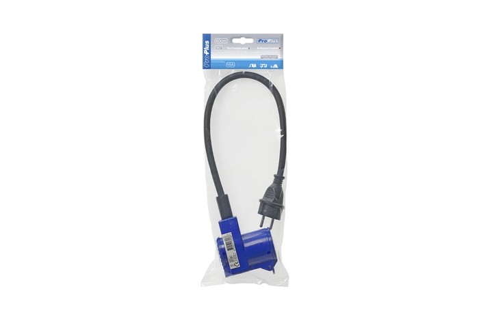 Adapter mit Schuko-Stecker für CEE-Winkelstecker + Schuko-Buchse, Proplus 373528 Kabel 40 cm