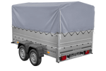Leichter Anhänger 264x150 UNITRAILER GARDEN 265/2 KIPP mit BIS-Seitenwänden, H-800-Rahmen und grauer Plane