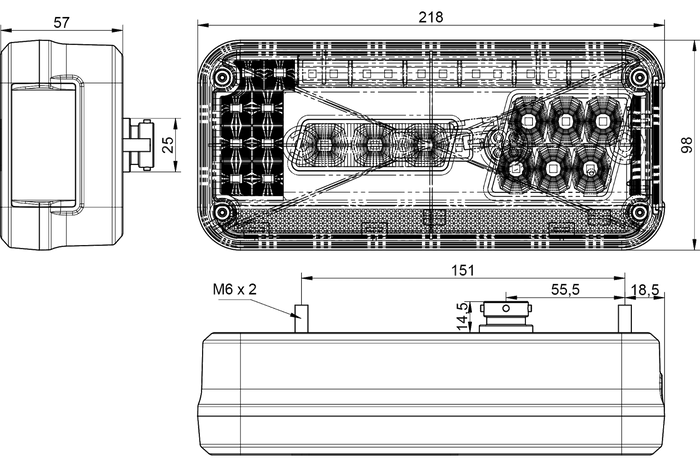 DOBPLAST DPT30 LED Rückleuchte 6 Funktionen links