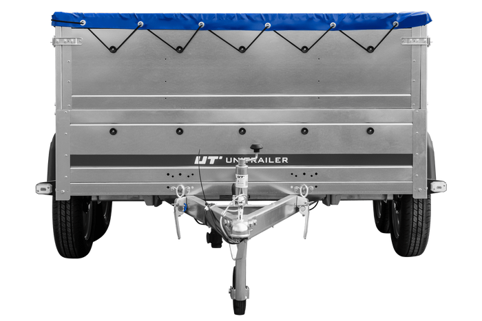 Zweiachsiger Anhänger 264x150 UNITRAILER GARDEN 265/2 KIPP mit BIS-Seitenwänden, H-0-Rahmen und blauer Plane