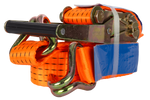 Satz aus vier UNITRAILER 5m/50mm/5t orangefarbenen Transportgurten mit Spannvorrichtung