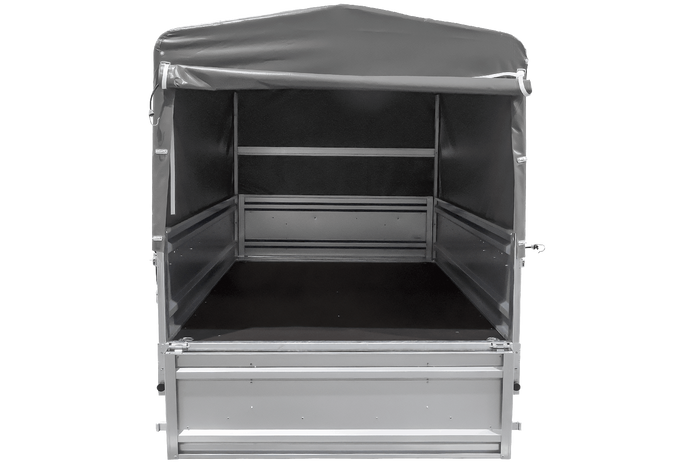 Ungebremster Anhänger 264x125 UNITRAILER FORCE 264 KIPP mit H-800 Spriegel und grauer Hochplane