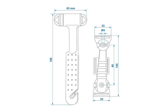ProPlus 540050 Sicherheitsglashammer, Sicherheitsgurtmesser