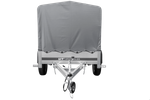 Autotransportanhänger 200x106 UNITRAILER GARDEN 200 KIPP mit H-800 Rahmen und grauer Plane