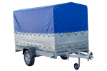 PKW-Anhänger auf Federn 264x125 UNITRAILER GARDEN 264/R KIPP mit BIS-Seiten, H-800-Rahmen und blauer Plane