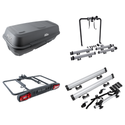 Plattform mit Anhängerkupplungsbox + Adapter für den Transport von 3 Fahrrädern Inter Pack Re-Cargo