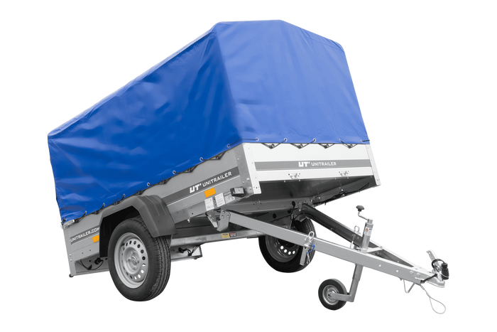 PKW-Anhänger 200x125 UNITRAILER GARDEN 201 KIPP mit blauer Hochplane