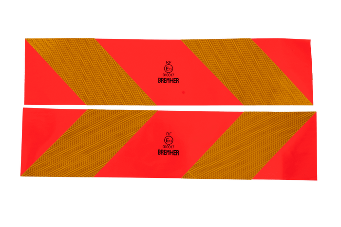 Aufkleber, reflektierende Aufkleber, kurze HERMON-Kennzeichnungsschilder für schwere Nutzfahrzeuge, 565 x 132 mm, links + rechts