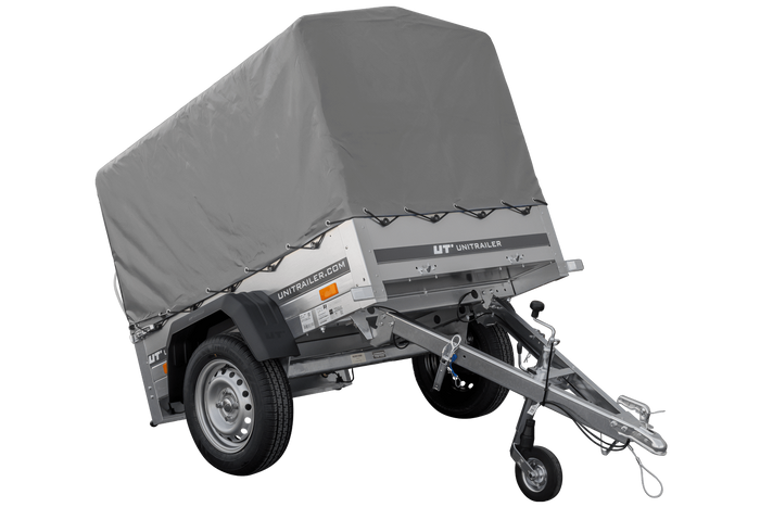 Kipper Anhänger 750 kg Garden Trailer 150 KIPP 150x106 cm [mit Hochplane, Hochspriegel und Stützrad]
