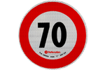 Reflektierender Aufkleber LAMP Geschwindigkeitsbegrenzung 70 km/h Schild B-33