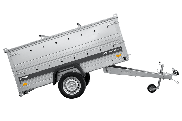 Autotransportanhänger 230x125 UNITRAILER FORCE 230 KIPP mit BIS-Seitenwänden und Aluminiumabdeckung